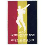 ‘Visit of the M.C.C. Test Team to South Africa 1930/31. ‘Union Castle Line. R.M.S. Edinburgh