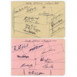 ‘South Africa in England 1947. Two album pages fully signed by all seventeen members of the