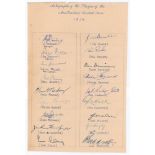 Australia tour to India & Pakistan 1956/57. ‘Autographs of the players of the Australian Cricket