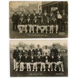 Nottinghamshire C.C.C. 1925 & 1926. Two original mono real photograph postcards of the