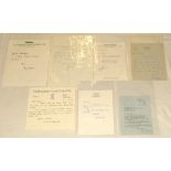 England cricketers’ letters 1960s-1980s. Seven handwritten letters from England players replying