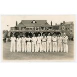 Yorkshire v M.C.C. Scarborough 1954. Original mono plain back real photograph postcard by Walkers of