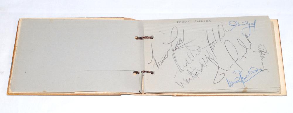 Test cricketers autograph album 1940s-2000s. Autograph album bound in wooden boards with - Image 4 of 6