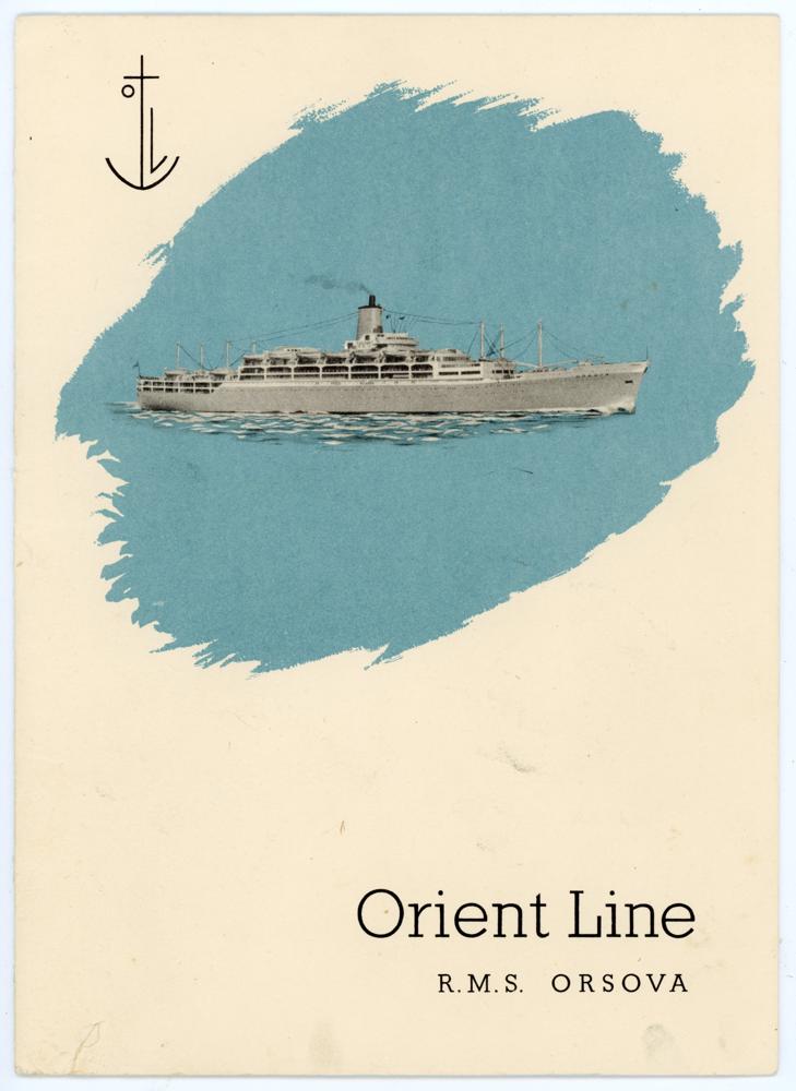 M.C.C. tour of Australia 1954/55. Orient Line R.M.S. Orsova folding ‘Luncheon Menu’ signed to menu