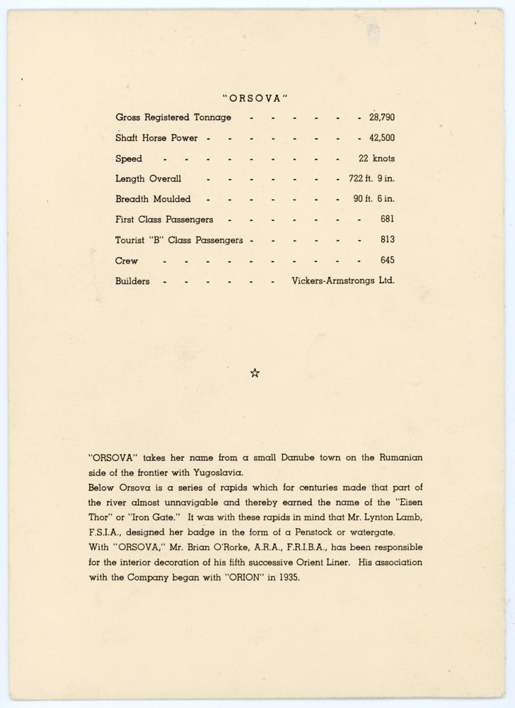 M.C.C. tour of Australia 1954/55. Orient Line R.M.S. Orsova folding ‘Luncheon Menu’ signed to menu - Image 3 of 3