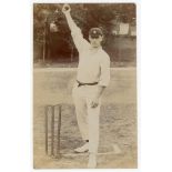 John Neville ‘Jack’ Crawford. Surrey & England 1904-1921. Early sepia real photograph postcard of