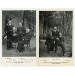 Yorkshire C.C.C. 1905. A rarer mono postcard of Wilfred Rhodes, Schofield Haigh, George Hirst and