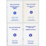 England tour itineraries 1983-1990. Four official players’ itineraries for the tours to Fiji, New