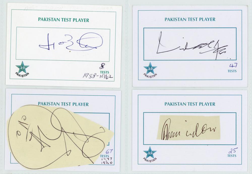 Pakistan 1950s onwards. Collection of sixty eight signatures on printed cards of Test and first-