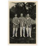 ‘Denton Bros.’. Northamptonshire. Excellent mono real photograph postcard of the three Denton