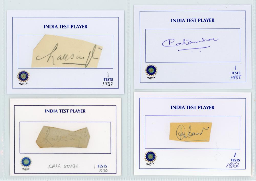 India, Pakistan and Sri Lanka ‘One Test Wonders’ 1932-2011. Fourteen individual signatures, the
