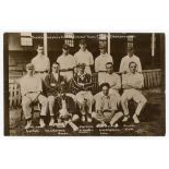 Warwickshire C.C.C. County Champions 1911. Original mono real photograph postcard of the