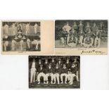 Yorkshire C.C.C. 1903-1905. Three early mono postcards of Yorkshire teams. Two are Wrench Series,