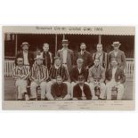 ‘Somerset County Cricket Club, 1906’. Original early sepia real photograph postcard of the 1906