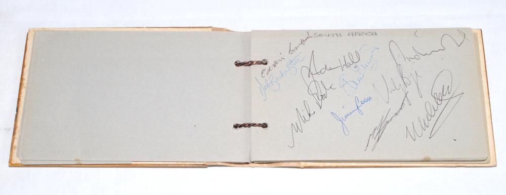 Test cricketers autograph album 1940s-2000s. Autograph album bound in wooden boards with - Image 5 of 6