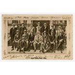 ‘The Victorious 1921 Australian Team’. Sepia printed postcard of the Australian team who toured