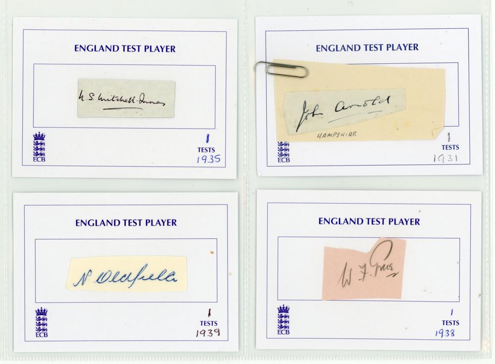 England ‘One Test Wonders’ 1931-1939. Thirteen individual signatures, the majority in ink, of