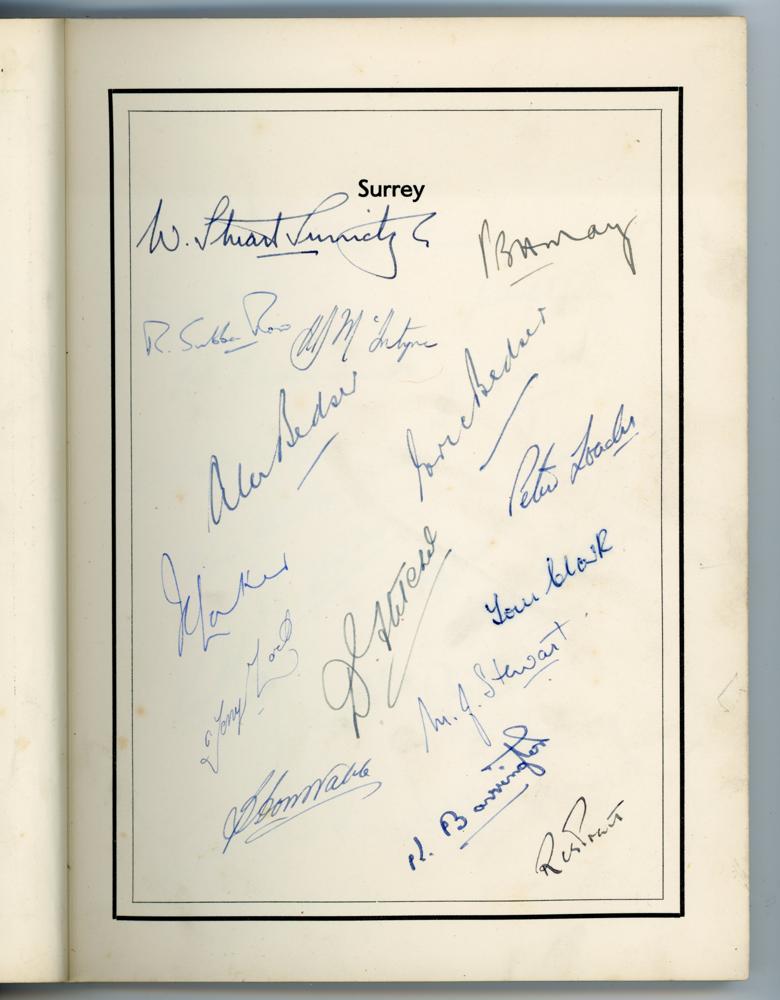 A.J.W. McIntyre Benefit Year 1955. ‘Autographed Cricket Album’. Hardback Benefit album produced - Image 4 of 6