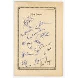 New Zealand 1965. Autograph card fully signed in ink by all sixteen members of the New Zealand