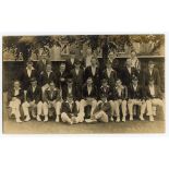 Northamptonshire v Australia 1926. Original sepia real photograph postcard of both the