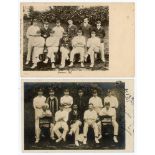 Sussex team postcards 1902-c.1905. Four early mono postcards of Sussex teams, each with the