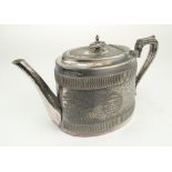 ‘Stamford Hill Cricket Club’. Silver plated decorative teapot engraved with inscriptions to both