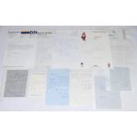 England Test cricketers 1960-2000. A collection of eleven typed and handwritten letters from England