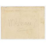 William Gilbert Grace junior. Gloucestershire & Cambridge University 1893-1903. Signature in