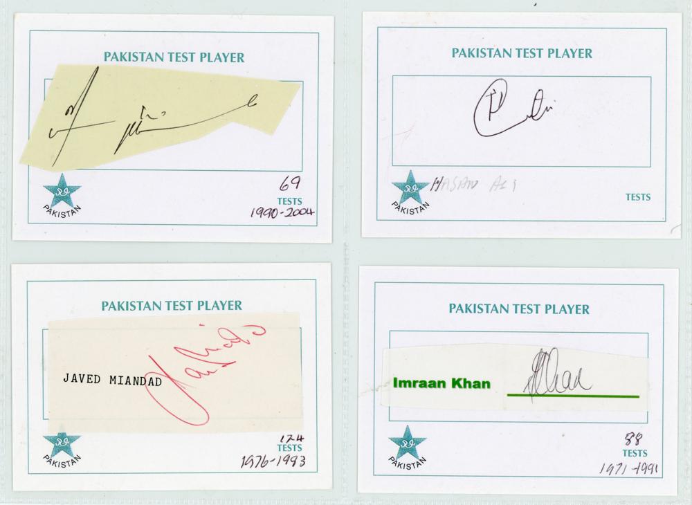 Pakistan 1950s onwards. Collection of sixty eight signatures on printed cards of Test and first- - Image 2 of 4