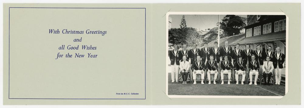 M.C.C. tour Christmas cards 1972/73 and 1976/77. Two official unsigned Christmas cards, one for - Image 2 of 3