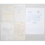 Surrey C.C.C. players’ letters 1950s onwards. Five letters from Surrey players responding to