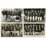 Surrey team postcards 1921-1929. Four mono real photograph postcards of Surrey teams, each with