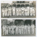 Yorkshire v. M.C.C. Scarborough 1928. Two original mono photographs depicting each of the two