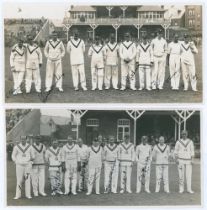 Yorkshire v. M.C.C. Scarborough 1928. Two original mono photographs depicting each of the two