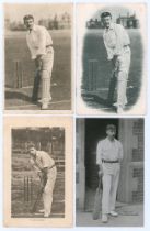 Thomas Walter ‘Tom’ Hayward. Surrey & England 1893-1914. Four early mono/ sepia postcards of Hayward