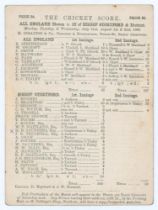 ‘All England Eleven v. 22 of Bishop Stortford & District’ 1865. Early original double sided