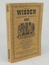 Wisden Cricketers’ Almanack 1943. 80th edition. Original limp cloth covers. Only 5600 paper copies