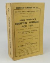 Wisden Cricketers’ Almanack 1914. 51st edition. Original paper wrappers. Minor wear to spine