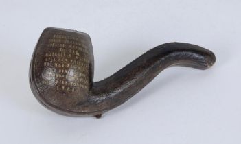 Australian tour of England 1884. Antique block Meerschaum Pipe in original ‘pipe shaped’ brown