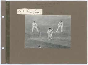 England v Australia. The Oval 1909. Four early original photographs laid down back to back on two