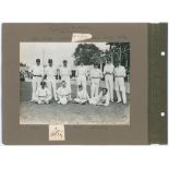 England v Australia. The Oval 1909. Four early original photographs laid down back to back on two