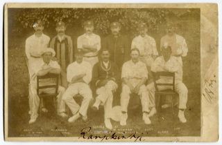 Sussex 1902. Sepia real photograph of the Sussex team, standing and seated in rows with