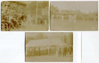 Sussex postcards by T.W.S. Wiles of Hove 1912 and 1913. Three sepia real photograph postcards