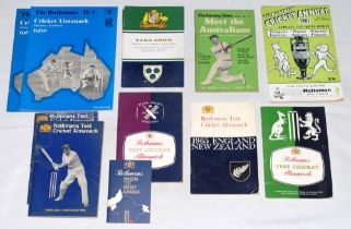 Cricket tour almanacks, booklets, programmes 1960s onwards. Six issues of the ‘Rothmans Test Cricket