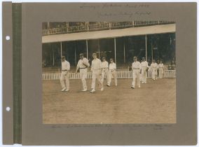 Yorkshire 1908 & 1909. Five early original sepia photographs featuring Yorkshire players at