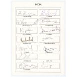 India. B.S.I. World Masters [Veterans] Cricket Cup, India 1995. Official pre-printed autograph