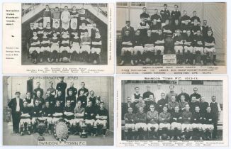 Swindon Town F.C. 1906/07-1912/13. Four original mono and real photograph postcards of Swindon