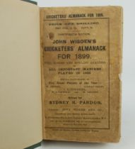 Wisden Cricketers’ Almanack 1899 and 1900. 36th & 37th editions. Bound in dark green boards, with