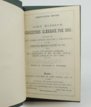 Wisden Cricketers’ Almanack 1888. 25th edition. Bound in dark green boards, lacking original paper