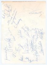 Manchester United 1996. Two large plain pages signed in blue ink by thirty eight attendees for